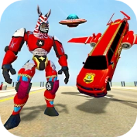 Police limo Zebra Robot 3D