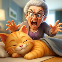 Granny VS Bad Cat prankster 3d