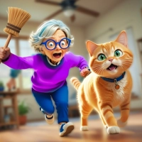 Naughty Cat Prank Gran